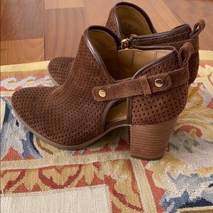 Franco Sarto Suede Open Sandal Booties, size 8m